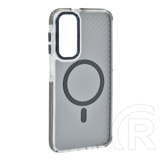 Gigapack Samsung Galaxy A16 4G (SM-A165)  védő (ütésálló, légpárnás sarok, karbon minta, wireless, magsafe) sötétszürke