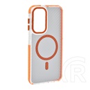 Gigapack Samsung Galaxy A17 4G (SM-A175)  védő (ütésálló, légpárnás sarok, karbon minta, wireless, magsafe) narancssárga