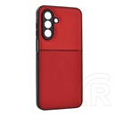 Gigapack Samsung Galaxy A17 5G (SM-A176) szilikon telefonvédő (ütésállóság, mágneses, bőr hatású hátlap, csíkos) piros