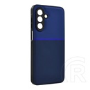 Gigapack Samsung Galaxy A17 5G (SM-A176) szilikon védő (ütésállóság, mágneses, bőr hatású hátlap, csíkos) sötétkék