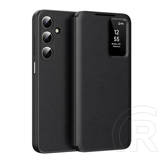 Gigapack Samsung Galaxy A17 5G (SM-A176)  tok álló (aktív flip, oldalra nyíló, smart view cover) fekete