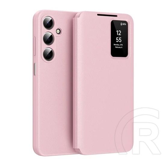 Gigapack Samsung Galaxy A17 5G (SM-A176)  tok álló (aktív flip, oldalra nyíló, smart view cover) rózsaszín