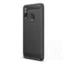 Gigapack Samsung Galaxy A20s Szilikon telefonvédő (légpárnás sarok, szálcsiszolt, karbon minta, fekete)