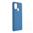 Gigapack Samsung Galaxy A21s (SM-A217F) műanyag védő (gumírozott, mikrofiber plüss karcolásmentesítő belső) sötétkék