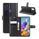 Gigapack Samsung Galaxy A21s (SM-A217F) tok álló (Flip, oldalra nyíló, prémium) fekete