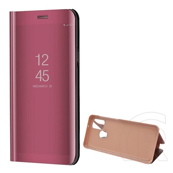 Gigapack Samsung Galaxy A21s (SM-A217F) tok álló (aktív Flip, oldalra nyíló, tükrös felület) rozéarany