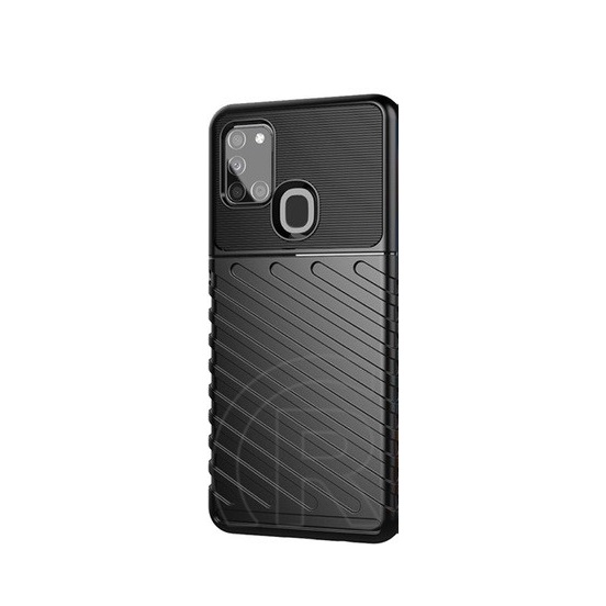 Gigapack Samsung Galaxy A21s Szilikon telefonvédő (csíkos, dombor minta, fekete)