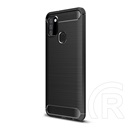 Gigapack Samsung Galaxy A21s Szilikon telefonvédő (légpárnás sarok, szálcsiszolt, karbon minta, fekete)