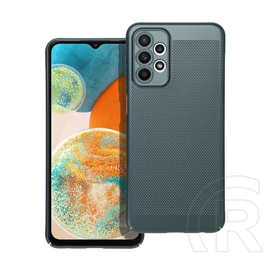 Gigapack Samsung Galaxy A23 5G (SM-A236F) műanyag telefonvédő (légáteresztő, lyukacsos minta, kamera védelem) sötétzöld