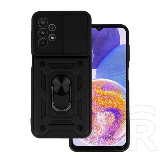 Gigapack Samsung Galaxy A23 5G (SM-A236F) műanyag védő (, belső, telefontartó gyűrű, kamera védelem) fekete