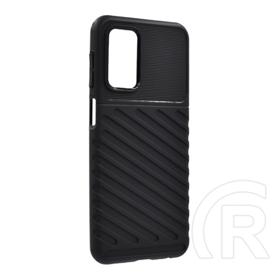 Gigapack Samsung Galaxy A23 5G (SM-A236F) szilikon telefonvédő (közepesen ütésálló, csíkos, dombor minta) fekete