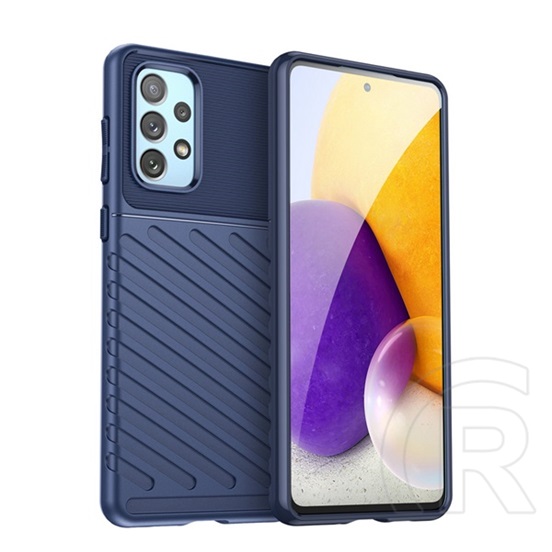 Gigapack Samsung Galaxy A23 5G (SM-A236F) szilikon telefonvédő (közepesen ütésálló, csíkos, dombor minta) sötétkék