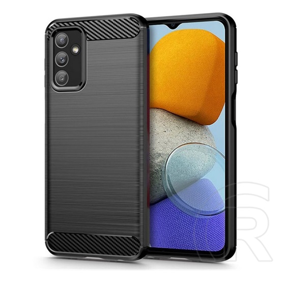 Gigapack Samsung Galaxy A23 5G (SM-A236F) védő (közepesen ütésálló, légpárnás sarok, szálcsiszolt, karbon minta) fekete