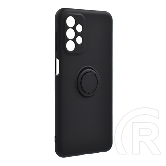 Gigapack Samsung Galaxy A23 5G (SM-A236F) védő (telefontartó gyűrű, mikrofiber plüss belső, kamera védelem) fekete