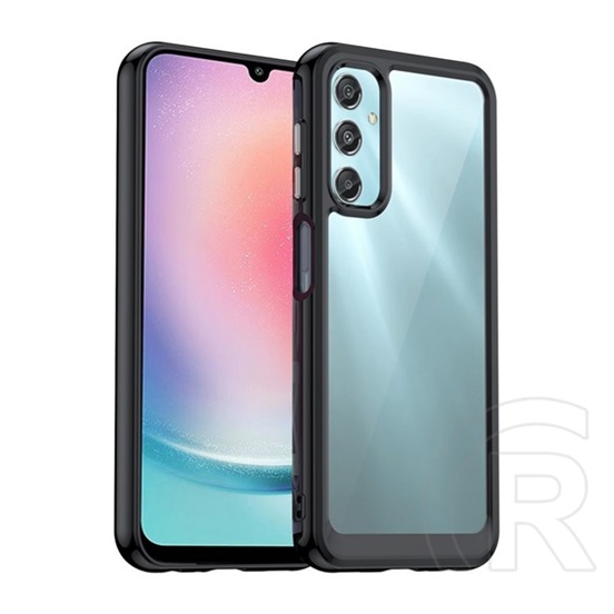 Gigapack Samsung Galaxy A25 5G (SM-A256) műanyag telefonvédő (szilikon keret, ütésállóság, átlátszó hátlap) fekete