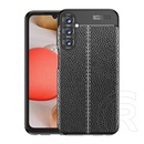 Gigapack Samsung Galaxy A25 5G (SM-A256) szilikon telefonvédő (ütésállóság, bőr hatású, varrás minta) fekete