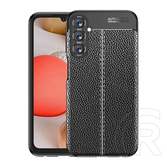 Gigapack Samsung Galaxy A25 5G (SM-A256) szilikon telefonvédő (ütésállóság, bőr hatású, varrás minta) fekete