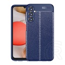 Gigapack Samsung Galaxy A25 5G (SM-A256) szilikon telefonvédő (ütésállóság, bőr hatású, varrás minta) sötétkék