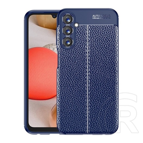 Gigapack Samsung Galaxy A25 5G (SM-A256) szilikon telefonvédő (ütésállóság, bőr hatású, varrás minta) sötétkék