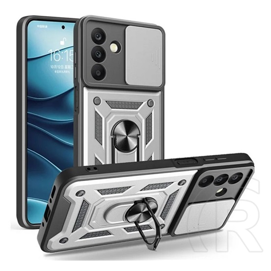 Gigapack Samsung Galaxy A26 5G (SM-A266) defender szilikon telefonvédő (ütésállóság, tartógyűrű, kameravédő) ezüst