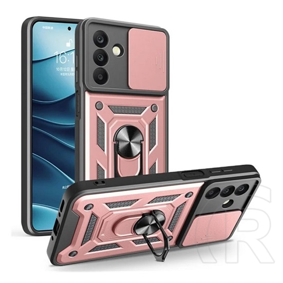 Gigapack Samsung Galaxy A26 5G (SM-A266) defender szilikon telefonvédő (ütésállóság, tartógyűrű, kameravédő) rozéarany