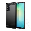 Gigapack Samsung Galaxy A26 5G (SM-A266) szilikon védő (ütésálló, légpárnás sarok, szálcsiszolt, karbon minta) fekete