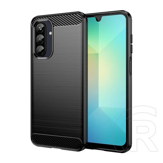 Gigapack Samsung Galaxy A26 5G (SM-A266) szilikon védő (ütésálló, légpárnás sarok, szálcsiszolt, karbon minta) fekete
