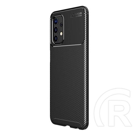 Gigapack Samsung Galaxy A32 4G (SM-A325) szilikon telefonvédő (közepesen ütésálló, légpárnás sarok, karbon minta) fekete