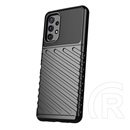 Gigapack Samsung Galaxy A32 (SM-A326) szilikon telefonvédő (közepesen ütésálló, csíkos, dombor minta) fekete