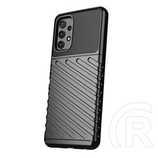 Gigapack Samsung Galaxy A32 (SM-A326) szilikon telefonvédő (közepesen ütésálló, csíkos, dombor minta) fekete
