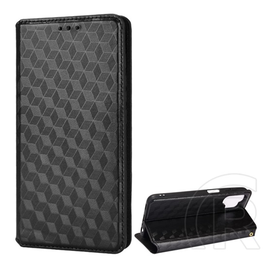 Gigapack Samsung Galaxy A32 (SM-A326) tok álló (Flip, oldalra nyíló, teljes 3D rombusz minta, prémium) fekete