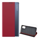 Gigapack Samsung Galaxy A32 (SM-A326) tok álló, textil hatású (aktív Flip, oldalra nyíló, Smart View Cover) piros