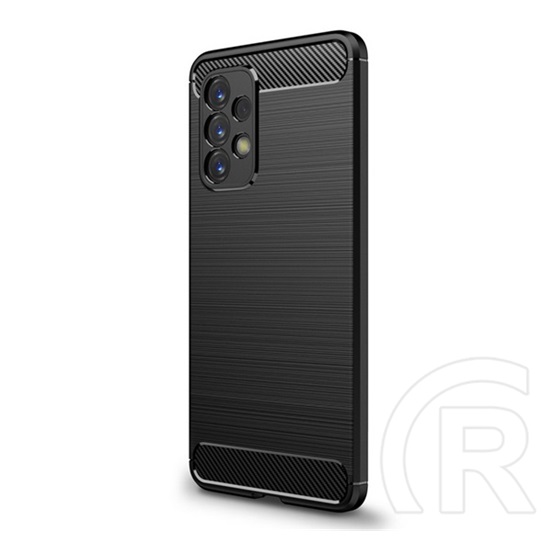 Gigapack Samsung Galaxy A33 (SM-A336) szilikon telefonvédő (közepesen ütésálló, szálcsiszolt, karbon minta) fekete