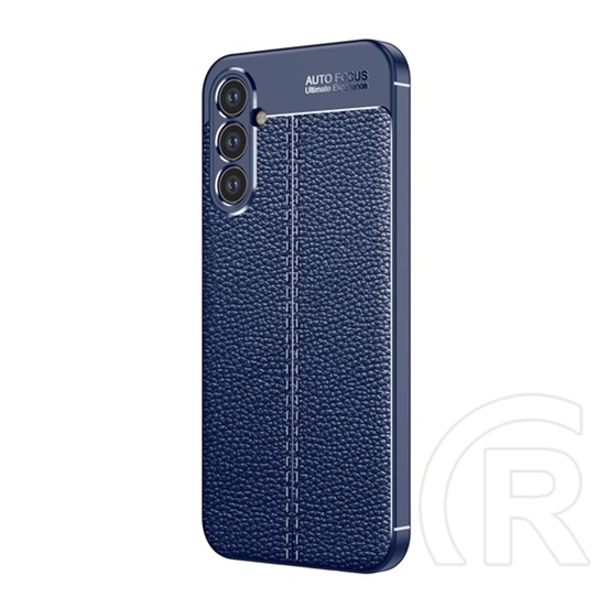 Gigapack Samsung Galaxy A34 5G (SM-A346) szilikon telefonvédő (közepesen ütésálló, bőr hatású, varrás minta) sötétkék