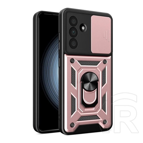 Gigapack Samsung Galaxy A36 5G (SM-A366) defender szilikon telefonvédő (ütésállóság, tartógyűrű, kameravédő) rozéarany