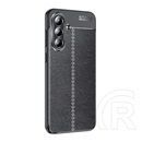 Gigapack Samsung Galaxy A36 5G (SM-A366) szilikon telefonvédő (ütésállóság, bőr hatású, varrás minta) fekete