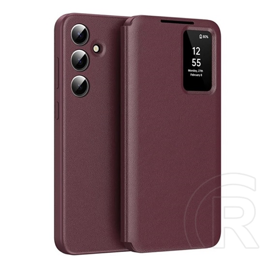Gigapack Samsung Galaxy A36 5G (SM-A366)  tok álló (aktív flip, oldalra nyíló, smart view cover) bordó