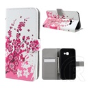 Gigapack Samsung Galaxy A3 (2017) SM-A320F tok álló (Flip, oldalra nyíló, virág minta) fehér