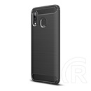 Gigapack Samsung Galaxy A40 Szilikon telefonvédő (légpárnás sarok, szálcsiszolt, karbon minta, fekete)