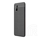 Gigapack Samsung Galaxy A51 Szilikon telefonvédő (bőr hatású, varrás minta, fekete)