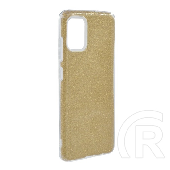 Gigapack Samsung Galaxy A51 szilikon telefonvédő (műanyag belső, csillogó hátlap, arany)