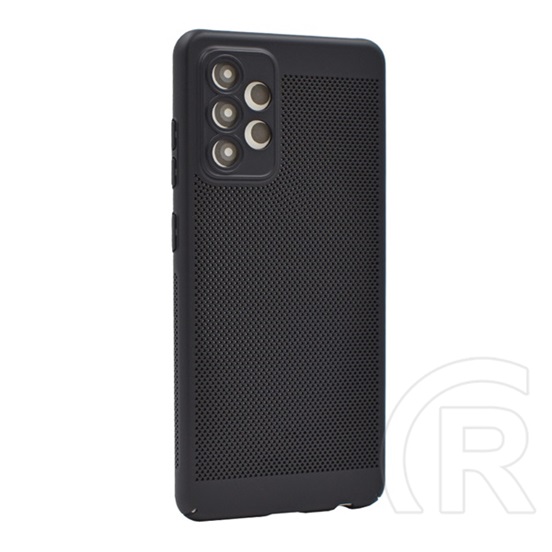 Gigapack Samsung Galaxy A52s 5G (SM-A528) műanyag telefonvédő (légáteresztő, lyukacsos minta, kamera védelem) fekete