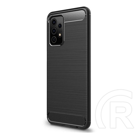 Gigapack Samsung Galaxy A52s (SM-A528) szilikon telefonvédő (közepesen ütésálló, szálcsiszolt, karbon minta) fekete