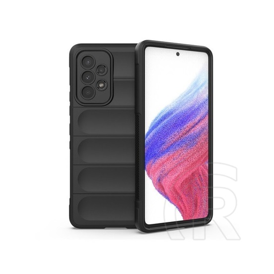 Gigapack Samsung Galaxy A53 (SM-A536) 5G szilikon telefonvédő (közepesen ütésálló, kamera védelem, 3d minta) fekete