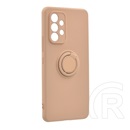 Gigapack Samsung Galaxy A53 (SM-A536) 5G védő (telefontartó gyűrű, mikrofiber plüss belső, kamera védelem) rózsaszín