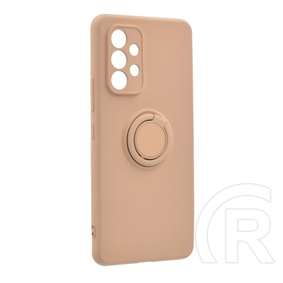Gigapack Samsung Galaxy A53 (SM-A536) 5G védő (telefontartó gyűrű, mikrofiber plüss belső, kamera védelem) rózsaszín