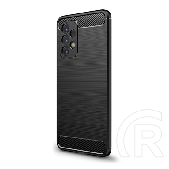 Gigapack Samsung Galaxy A53 (SM-A536) szilikon telefonvédő (közepesen ütésálló, szálcsiszolt, karbon minta) fekete