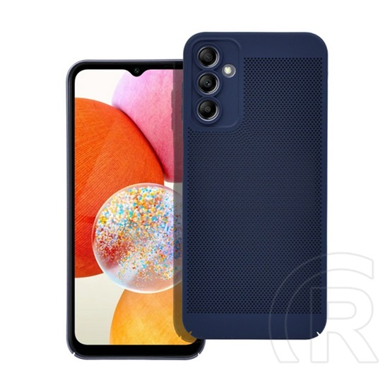 Gigapack Samsung Galaxy A54 5G (SM-A546) műanyag telefonvédő (légáteresztő, lyukacsos minta, kamera védelem) sötétkék