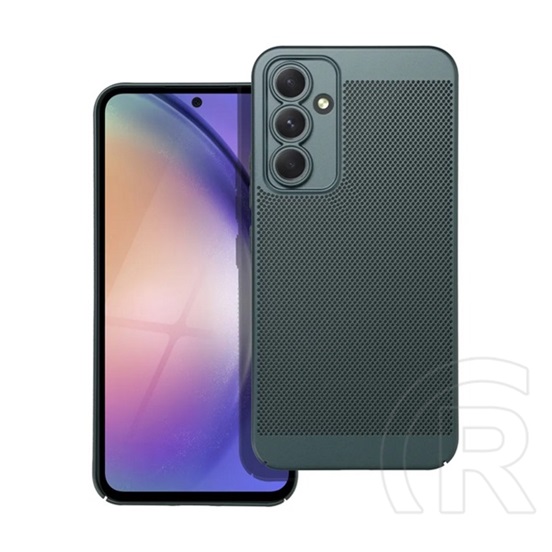 Gigapack Samsung Galaxy A54 5G (SM-A546) műanyag telefonvédő (légáteresztő, lyukacsos minta, kamera védelem) sötétzöld