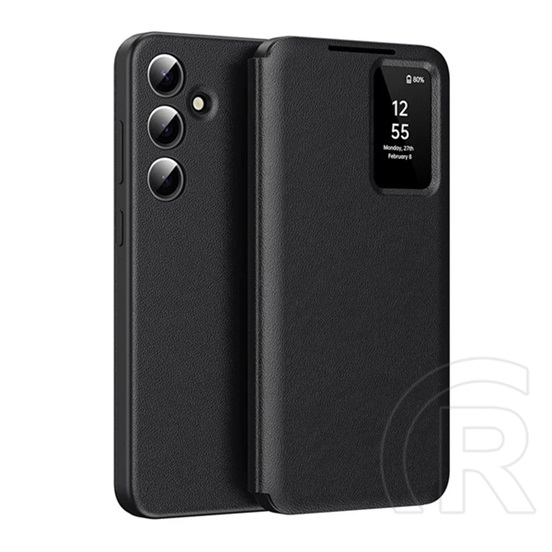 Gigapack Samsung Galaxy A55 5G (SM-A556) tok álló (aktív flip, oldalra nyíló, smart view cover) fekete